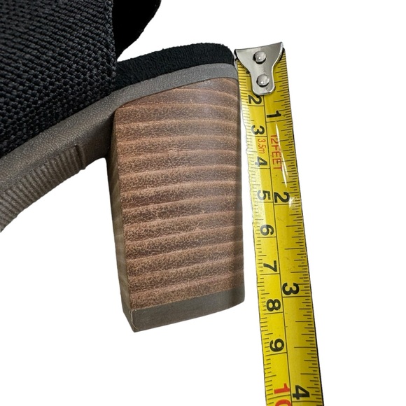 NWOT Toms Majorca Cutout Black Yarn Dye/ Global Woven Block Heel Sandals Size 5 - Picture 14 of 16